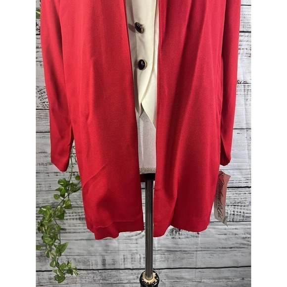 Vintage 90's Y2K Michael B Ltd. Vest Jacket 1pc size 10 Petite Red Gold Jewels - Picture 9 of 15